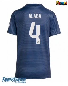 Real Madrid David Alaba #4 Tricou Fotbal Replică 2025-26 Femei Deplasare
